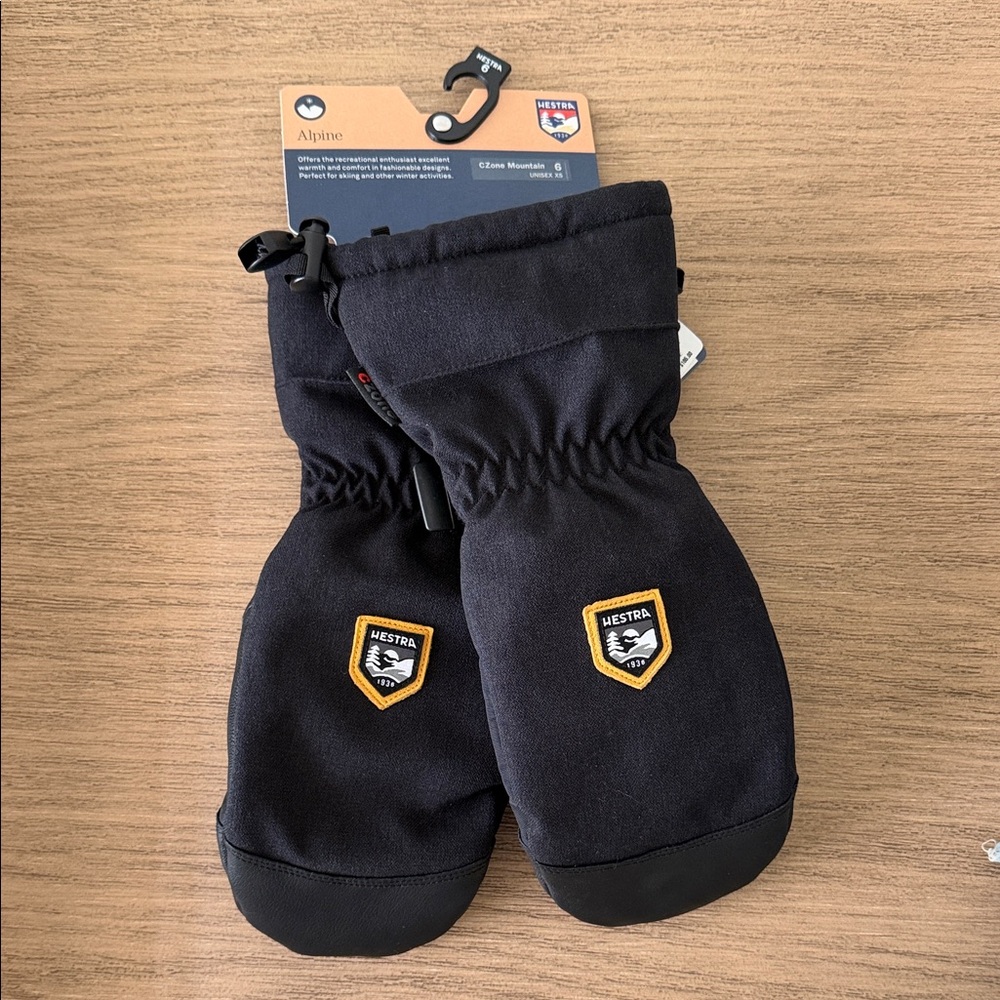 Hestra Black Alpine CZone Mittens Size 6 Men’s/Women’s